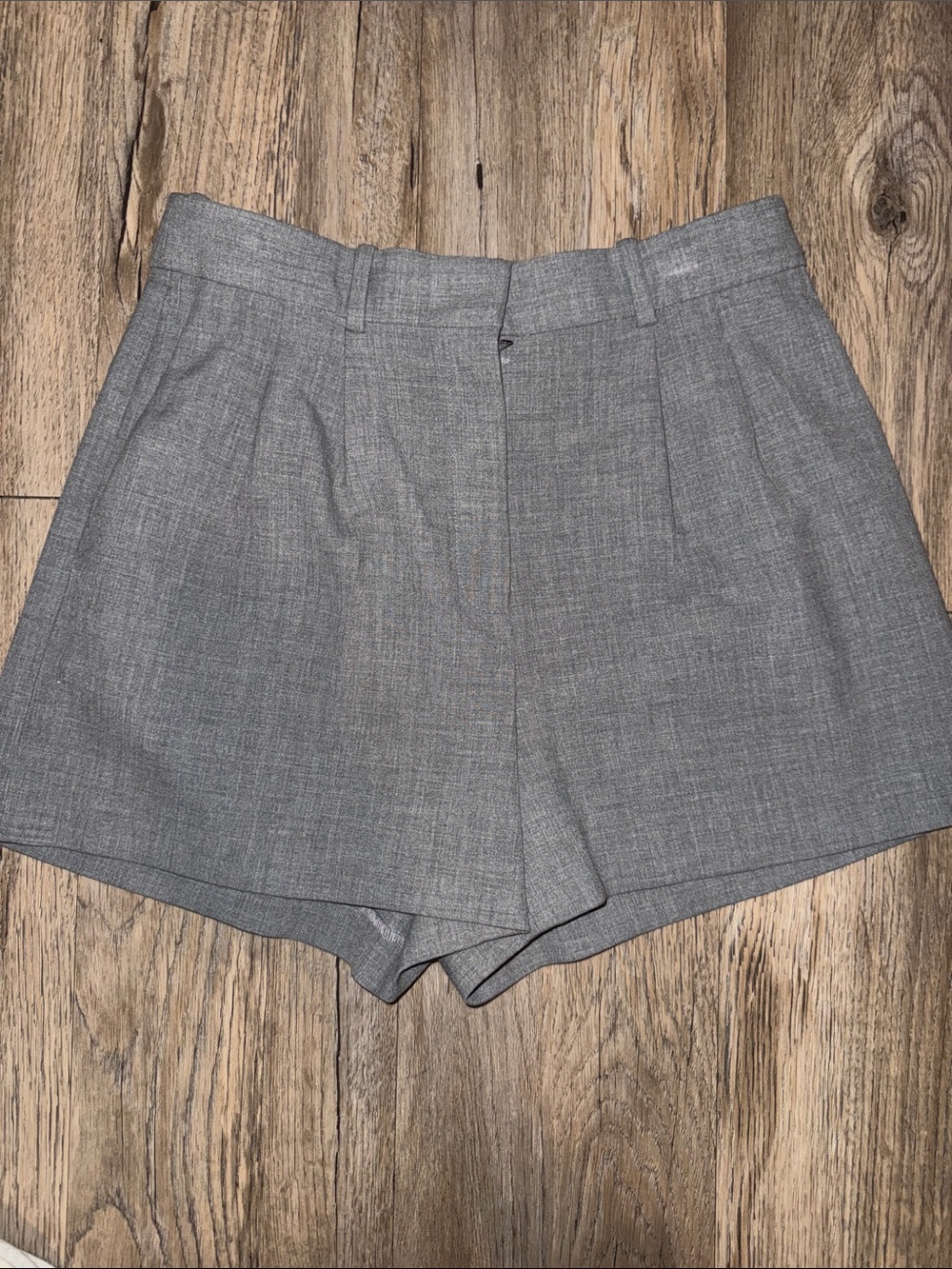 Babaton Gray High-Waist Tailored Shorts